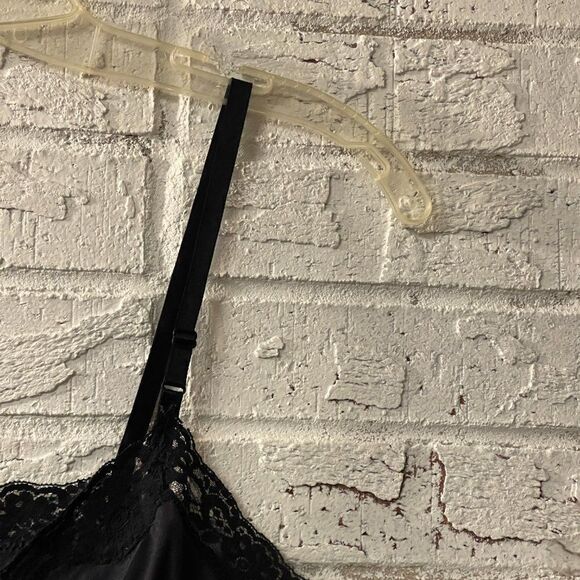 Vintage Nylon Black Lace Camisole Slip M - Picture 5 of 10